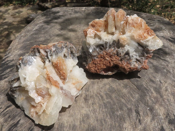 Natural Rare Bladed Barite Specimens  x 2 From Congo - TopRock