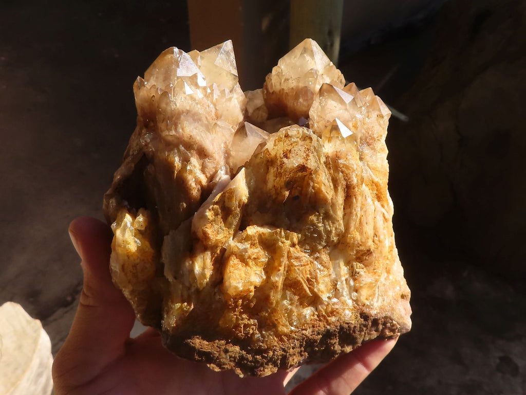 Natural Smokey Phantom Quartz Clusters x 2 From Luena, Congo - Toprock Gemstones and Minerals 