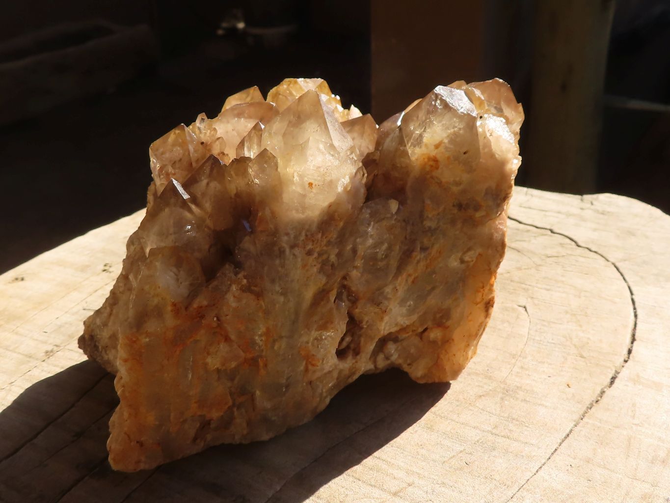 Natural Smokey Phantom Quartz Clusters x 2 From Luena, Congo - Toprock Gemstones and Minerals 