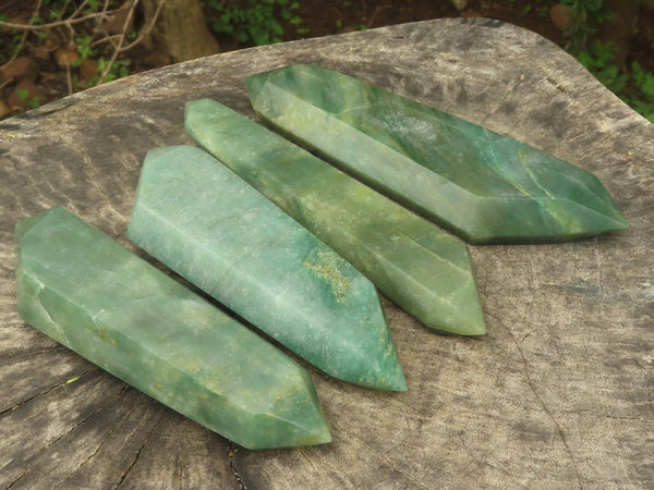 Polished Double Terminated Green Aventurine Crystals  x 4 From Zimbabwe - TopRock