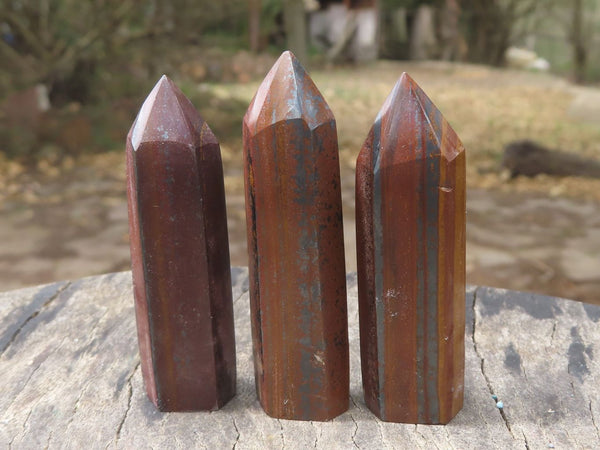 Natural Banded Tiger Iron Stone / Muggle Jewellery Points  x 20 From Southern Africa - TopRock