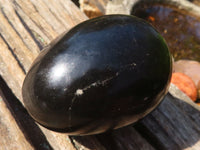 Polished Black Basalt Eggs  x 6 From Antsirabe, Madagascar - Toprock Gemstones and Minerals 