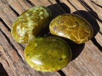 Polished Green Opal Galet / Palm Stones x 12 From Antsirabe, Madagascar - Toprock Gemstones and Minerals 