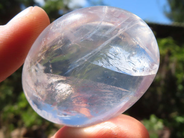 Polished Girasol Pearl Quartz Palm Stones  x 13 From Ambatondrazaka, Madagascar - Toprock Gemstones and Minerals 