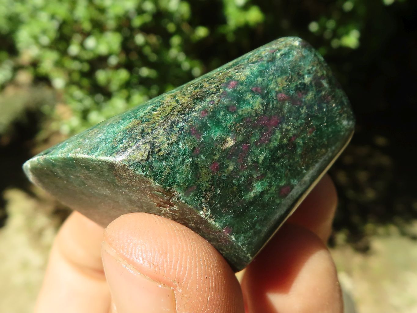 Polished Fluorescent Ruby Corundum In Chrome Verdite Free Forms x 12 From Zimbabwe - TopRock