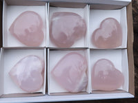 Polished Gemmy Rose Quartz Hearts  x 6 From Ambatondrazaka, Madagascar - TopRock