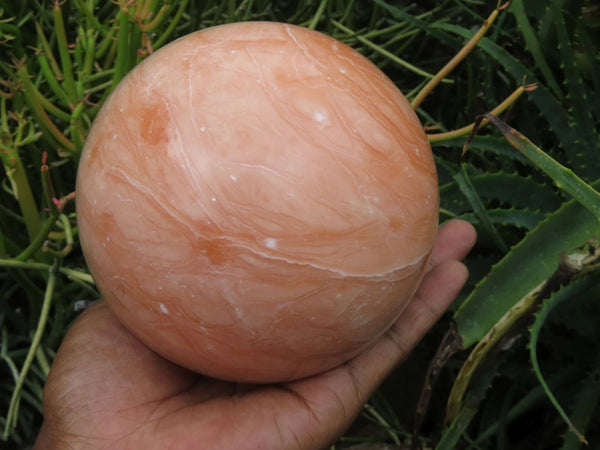 Polished Extra Large Orange Calcite Sphere x 1 From Madagascar - TopRock