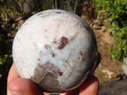 Polished Rubellite Pink Tourmaline Matrix Spheres x 4 From Madagascar - Toprock Gemstones and Minerals 