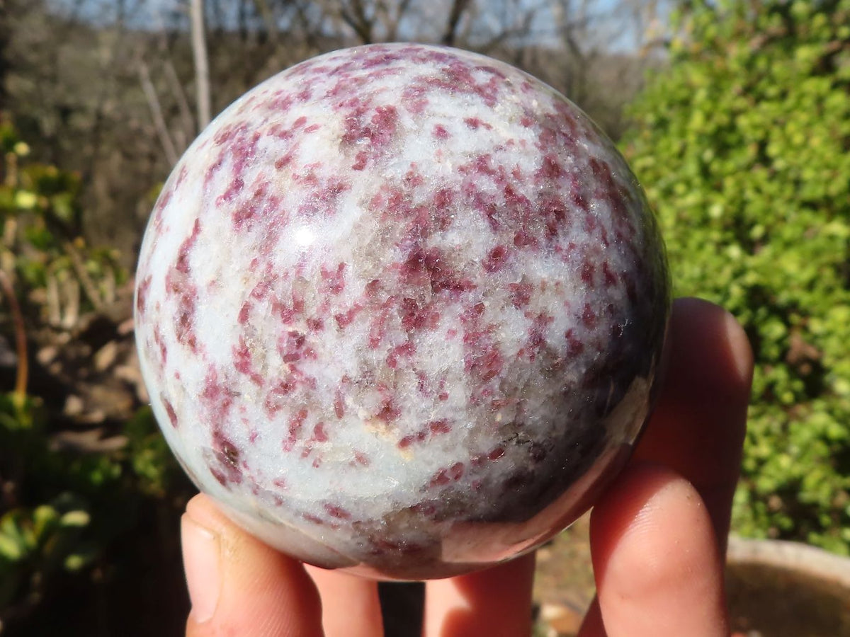 Polished Rubellite Pink Tourmaline Matrix Spheres x 4 From Madagascar - Toprock Gemstones and Minerals 