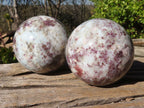 Polished Rubellite Pink Tourmaline Matrix Spheres x 4 From Madagascar - Toprock Gemstones and Minerals 