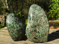 Polished Rare Emerald In Matrix Standing Free Forms  x 2 From Sandawana, Zimbabwe - Toprock Gemstones and Minerals 