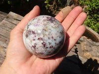 Polished Rubellite Pink Tourmaline Matrix Spheres x 4 From Madagascar - Toprock Gemstones and Minerals 