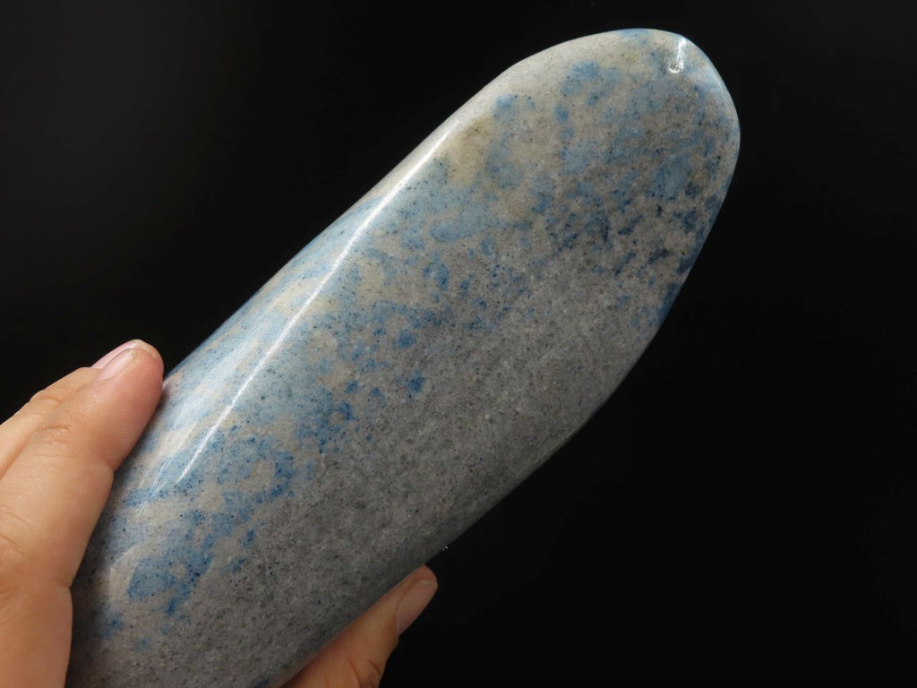 Polished Blue Spotted Spinel Crystal Point & Standing Free Form x 2 From Madagascar - TopRock