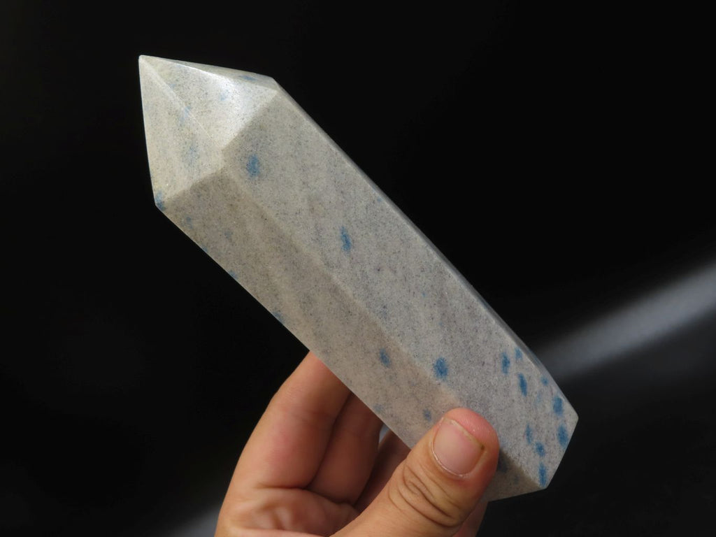 Polished Blue Spotted Spinel Crystal Point & Standing Free Form x 2 From Madagascar - TopRock