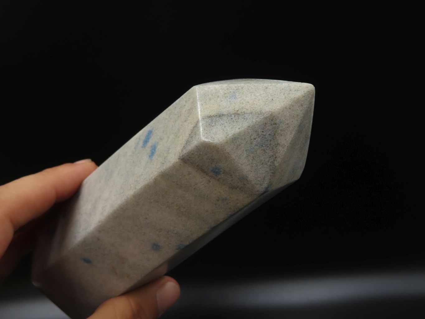 Polished Blue Spotted Spinel Crystal Point & Standing Free Form x 2 From Madagascar - TopRock