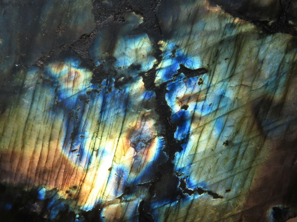 Polished Gorgeous Labradorite Standing Free Forms With Intense Full Face Flash x 2 From Tulear, Madagascar - TopRock