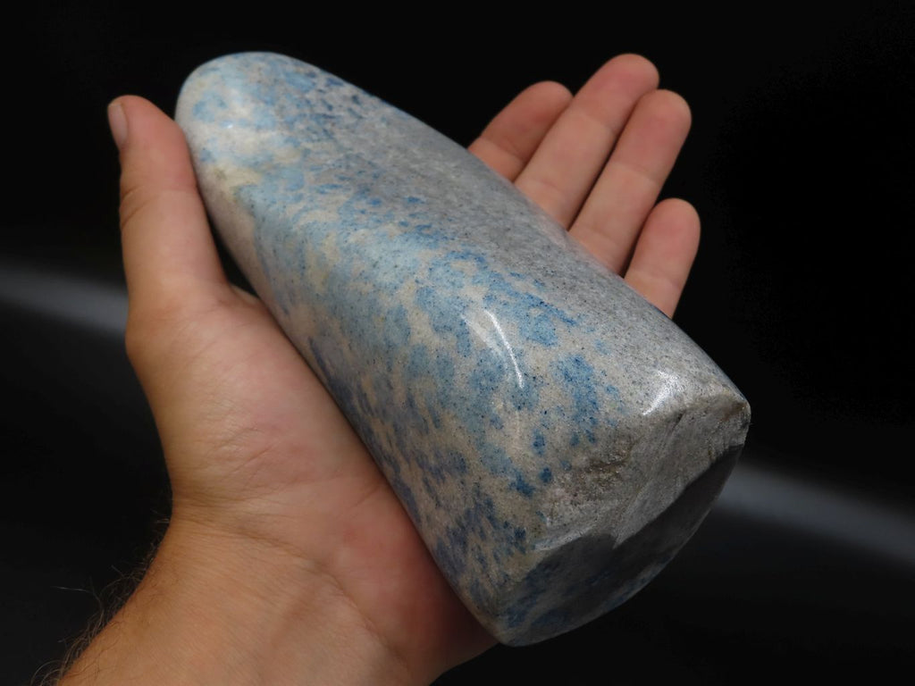 Polished Blue Spotted Spinel Crystal Point & Standing Free Form x 2 From Madagascar - TopRock