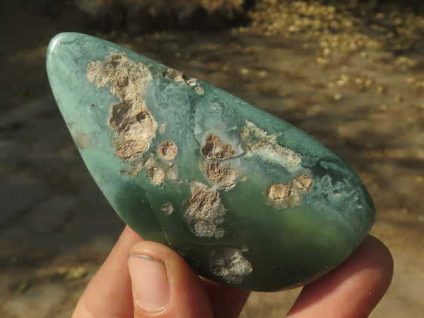 Polished XX Rare Emerald Chrysoprase Free Forms (Natural Vugs) x 6 From Zimbabwe - TopRock