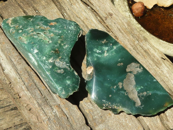 Polished Green Mtorolite / Emerald Chrome Chrysoprase Plates  x 2 From Mutorashanga, Zimbabwe - TopRock