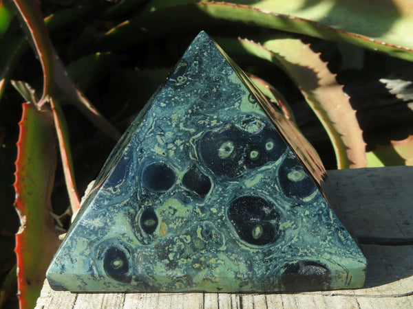 Polished Stromatolite Kombaba Jasper / Nebula Stone Pyramids x 3 From Madagascar - TopRock