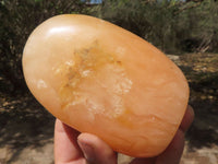 Polished Vibrant Orange Twist Calcite Standing Free Forms  x 2 From Madagascar - TopRock