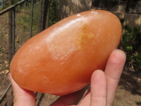 Polished Vibrant Orange Twist Calcite Standing Free Forms  x 2 From Madagascar - TopRock