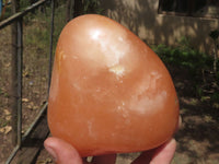 Polished Vibrant Orange Twist Calcite Standing Free Forms  x 2 From Madagascar - TopRock