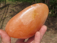 Polished Vibrant Orange Twist Calcite Standing Free Forms  x 2 From Madagascar - TopRock