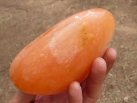Polished Vibrant Orange Twist Calcite Standing Free Forms  x 2 From Madagascar - TopRock