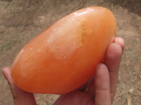 Polished Vibrant Orange Twist Calcite Standing Free Forms  x 2 From Madagascar - TopRock