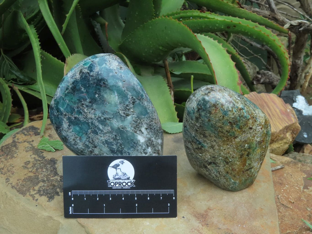 Polished Emeralds In Matrix Free Forms x 2 From Zimbabwe - TopRock