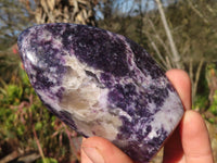 Polished  Purple Lepidolite Standing Free Forms  x 3 From Zimbabwe - Toprock Gemstones and Minerals 