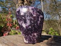 Polished  Purple Lepidolite Standing Free Forms  x 3 From Zimbabwe - Toprock Gemstones and Minerals 