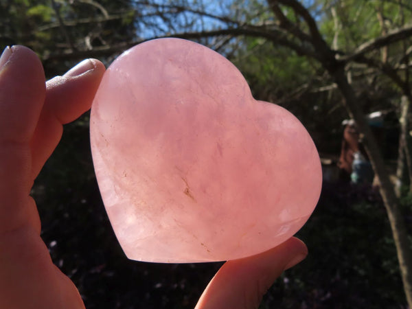 Polished Gemmy Pink Rose Quartz Hearts x 4 From Ambatondrazaka, Madagascar - TopRock