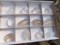 Polished Semi Optic Quartz Palm Stones x 12 From Madagascar - TopRock