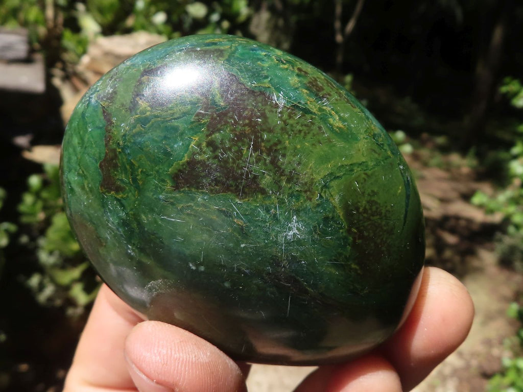 Polished Green Verdite Palm Stones  x 6 From Zimbabwe - TopRock
