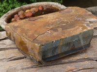 Natural Thick Blue Gold Rough Tigers Eye Slab x 1 From Northern Cape, South Africa - Toprock Gemstones and Minerals 
