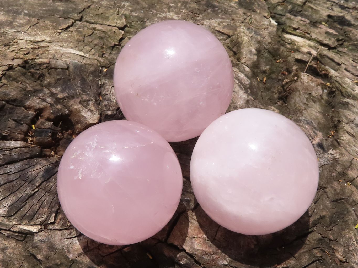 Polished Pink Rose Quartz Spheres  x 6 From Ambatondrazaka, Madagascar - TopRock