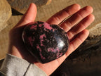 Polished  Pink & Black Rhodonite Hearts x 3 From Madagascar - Toprock Gemstones and Minerals 