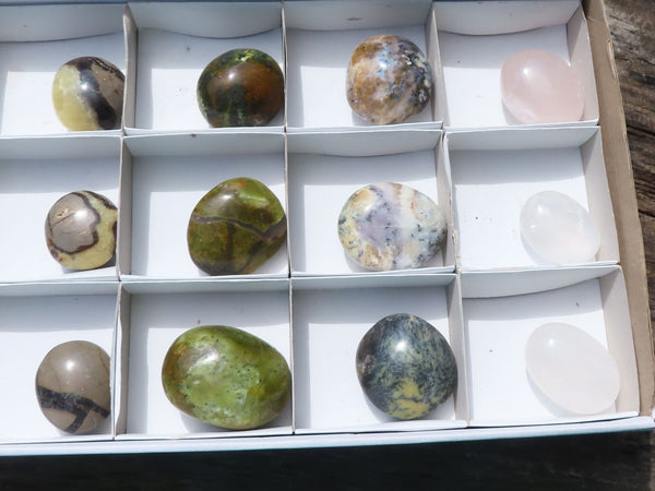 Polished Lovely Mixed Selection Of Palm Stones  x 12 From Madagascar - TopRock