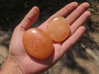 Polished Vibrant Orange Twist Calcite Palm Stones  x 12 From Madagascar - TopRock