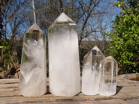 Polished Stunning Clear Quartz Crystal Points x 6 From Madagascar - Toprock Gemstones and Minerals 