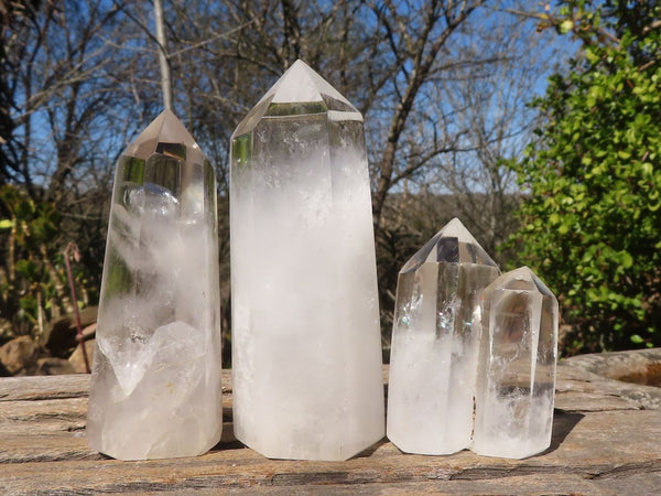 Polished Stunning Clear Quartz Crystal Points x 6 From Madagascar - Toprock Gemstones and Minerals 