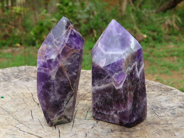 Polished Amethyst Quartz Crystals  x 2 From Zambia - TopRock