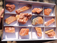 Natural New Sunset Orange Calcite Specimens  x 12 From Spitzkoppe, Namibia - Toprock Gemstones and Minerals 