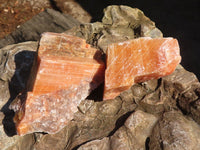 Natural New Sunset Orange Calcite Specimens  x 12 From Spitzkoppe, Namibia - Toprock Gemstones and Minerals 