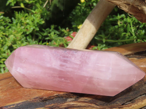 Polished Double Terminated Rose Quartz Points x 6 From Madagascar - TopRock