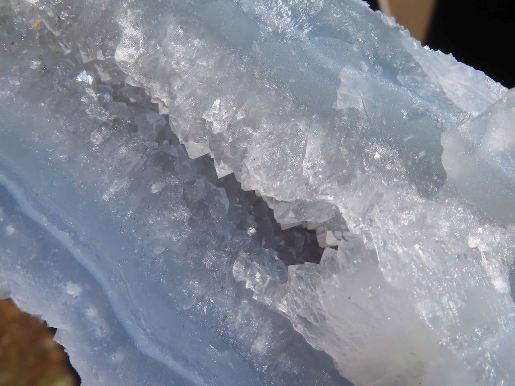 Natural Etched Blue Chalcedony Specimens x 3 From Nsanje, Malawi - Toprock Gemstones and Minerals 