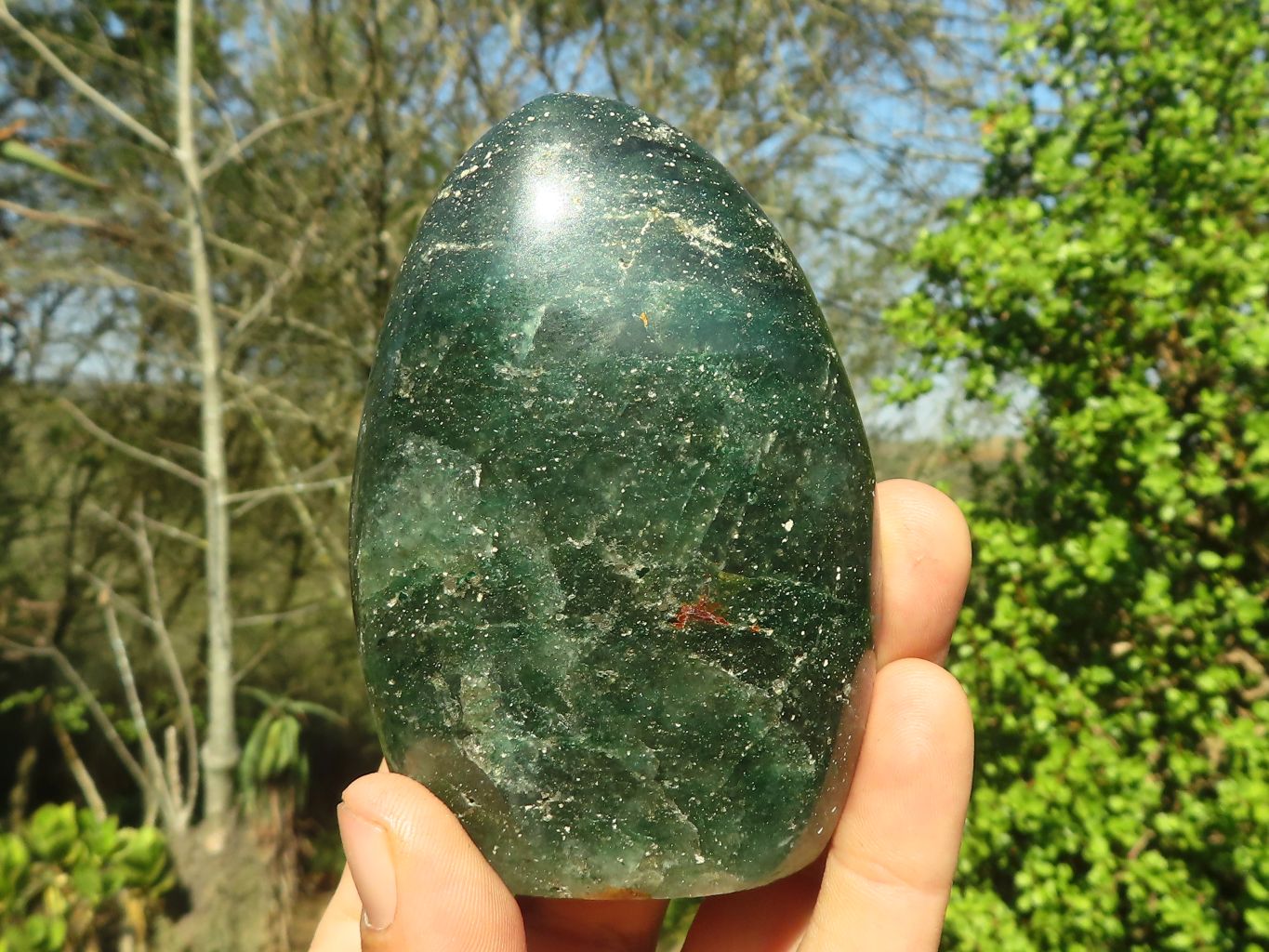 Polished Emerald Fuchsite Quartz Standing Free Forms  x 6 From Madagascar - Toprock Gemstones and Minerals 