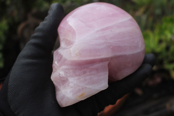 Polished Gemmy Pink Rose Quartz Skull Carving x 1 From Madagascar - TopRock